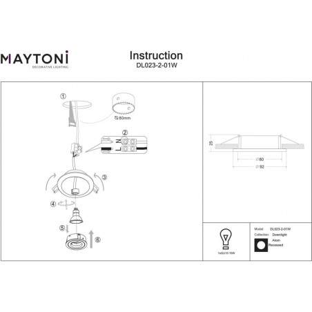 Lampa podtynkowa Atom Maytoni - nowoczesny design | Sklep z oświetleniem