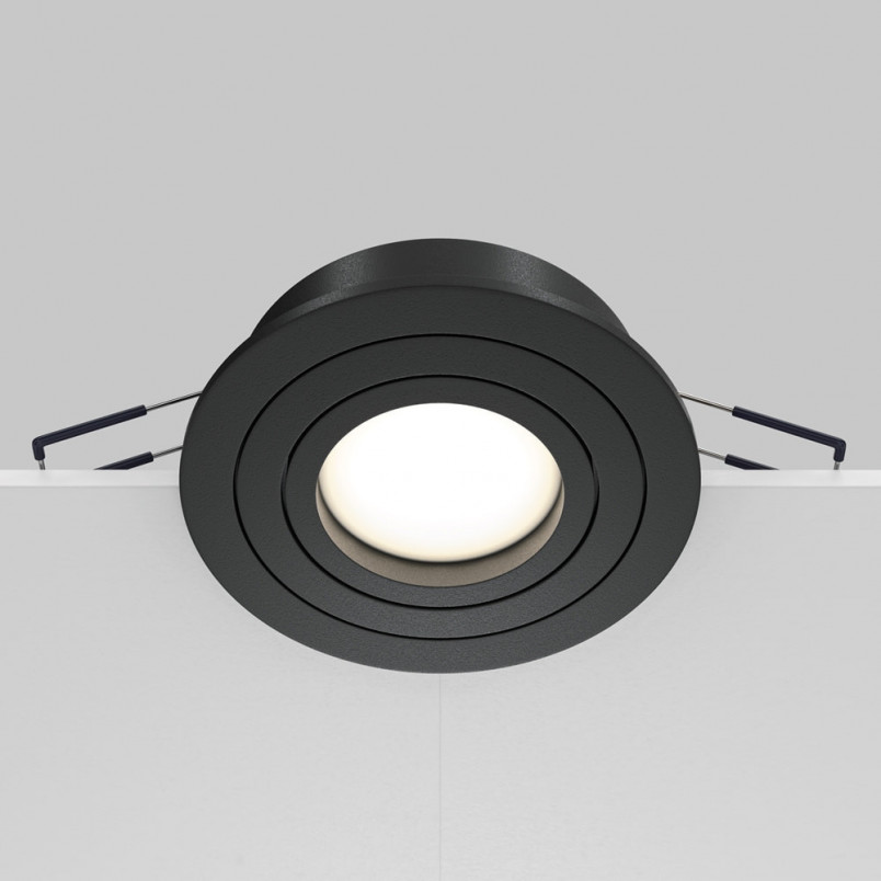 Lampa podtynkowa Atom Maytoni - czarny spot GU10 | Sklep