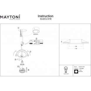 Lampa podtynkowa Atom Maytoni - czarny spot GU10 | Sklep