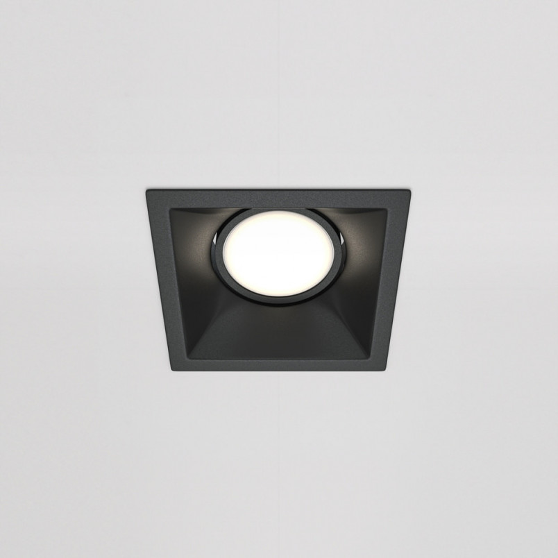 Lampa podtynkowa Maytoni Dot GU10 - czarna, kwadratowa
