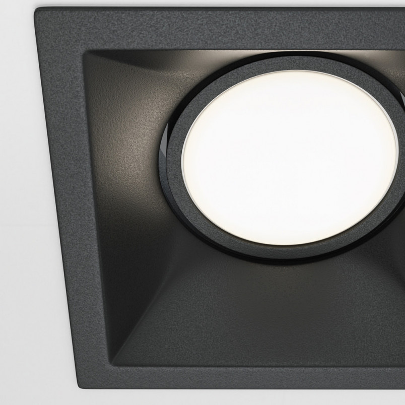 Lampa podtynkowa Maytoni Dot GU10 - czarna, kwadratowa