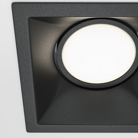 Lampa podtynkowa Maytoni Dot GU10 - czarna, kwadratowa