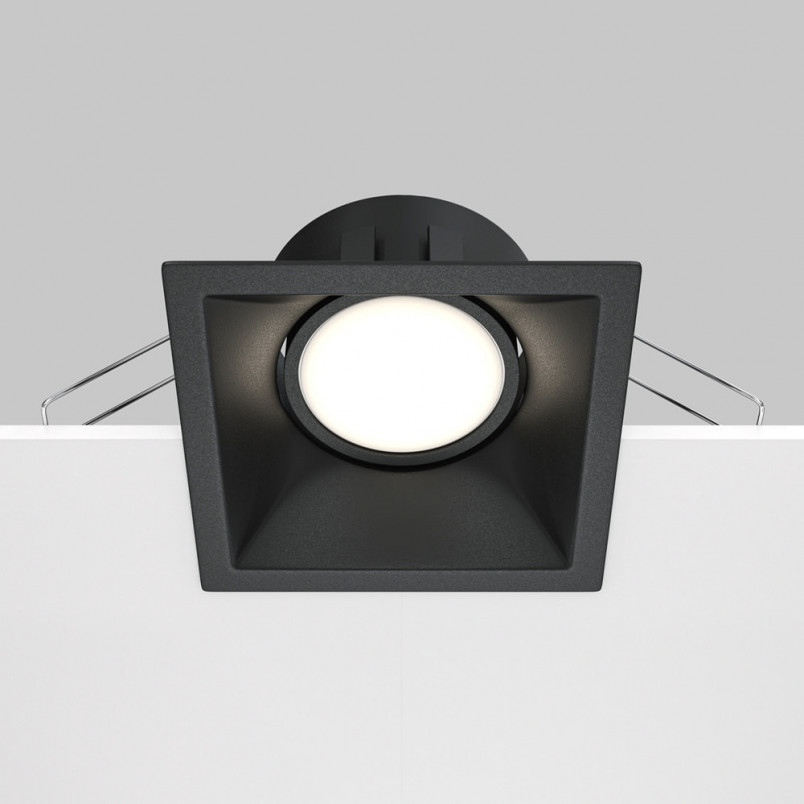 Lampa podtynkowa Maytoni Dot GU10 - czarna, kwadratowa