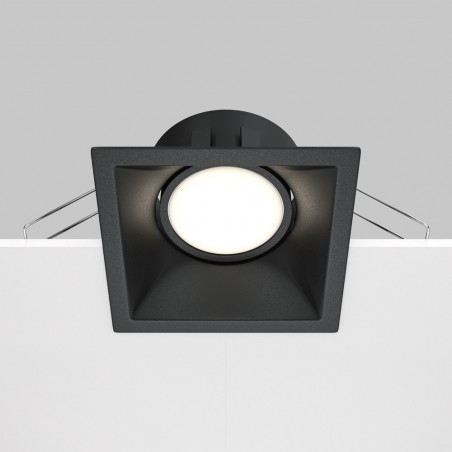 Lampa podtynkowa Maytoni Dot GU10 - czarna, kwadratowa