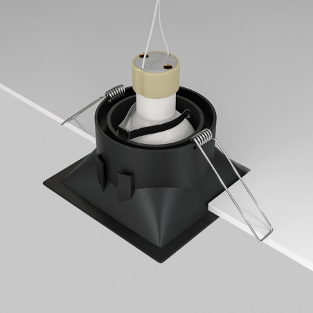 Lampa podtynkowa Maytoni Dot GU10 - czarna, kwadratowa