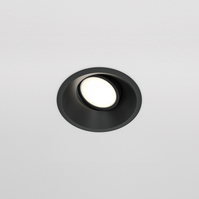 Lampa podtynkowa Dot GU10 czarna Maytoni | Downlight spot