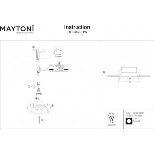 Lampa podtynkowa Dot Maytoni - nowoczesny design, biały kolor