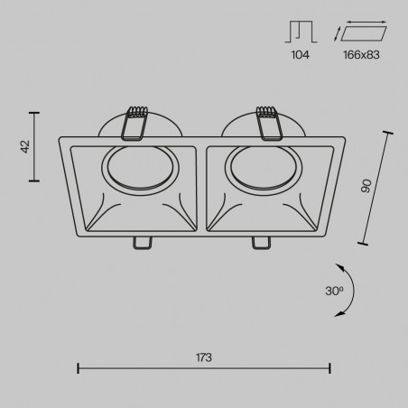 Lampa Maytoni Dot II: Elegancki spot kwadratowy GU10 - Kup online
