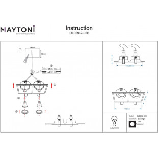 Lampa Maytoni Dot II: Elegancki spot kwadratowy GU10 - Kup online