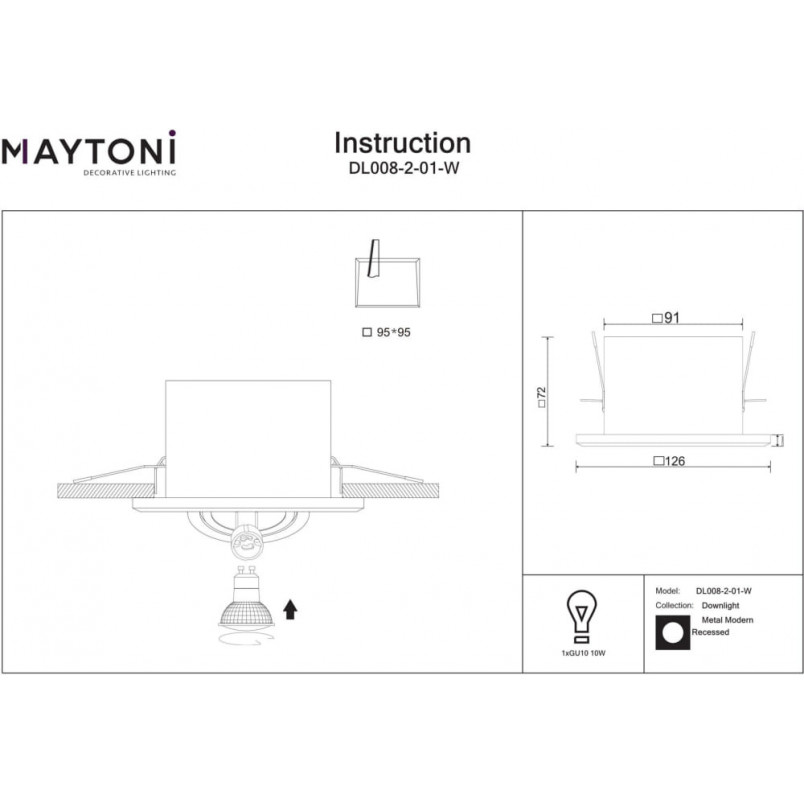 Lampa spot Maytoni Modern - biało-czarna, GU10 | Sklep z oświetleniem