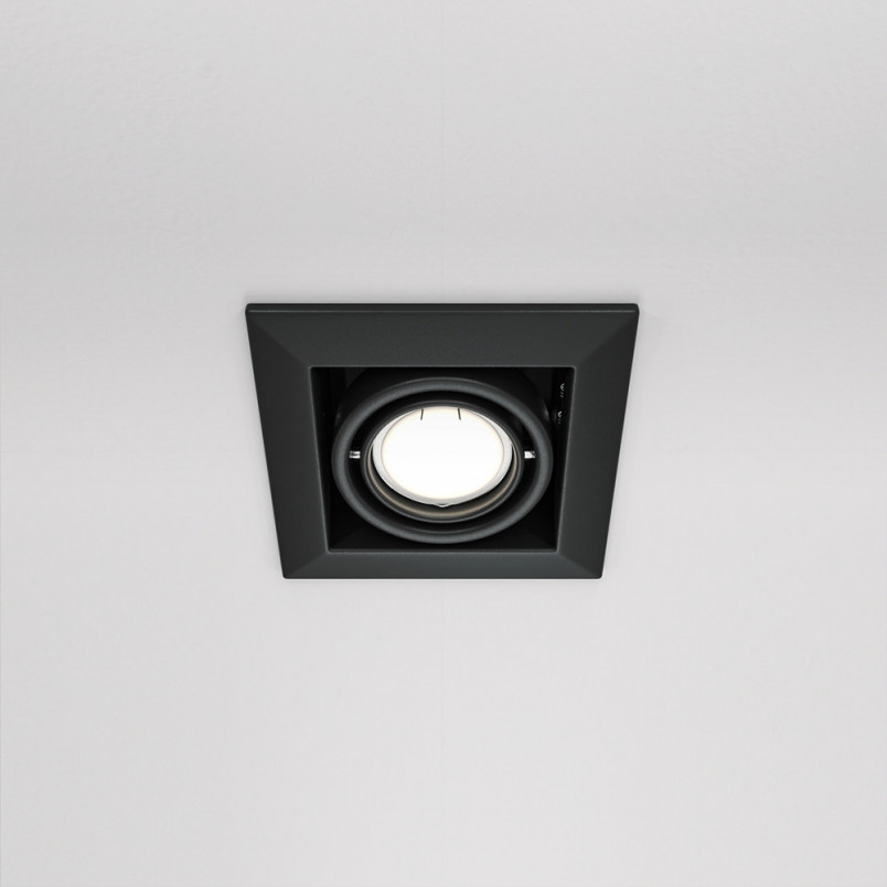 Lampa spot podtynkowa Maytoni - Metal Modern, czarna | Sklep z oświetleniem
