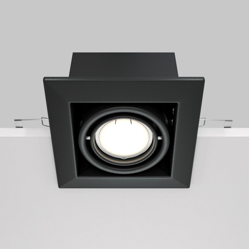 Lampa spot podtynkowa Maytoni - Metal Modern, czarna | Sklep z oświetleniem