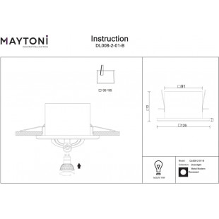 Lampa spot podtynkowa Maytoni - Metal Modern, czarna | Sklep z oświetleniem