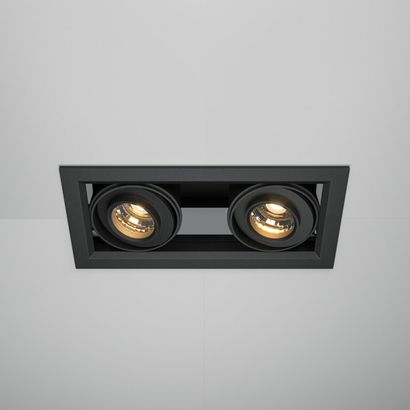 Lampa spot podtynkowa Maytoni Metal Modern II LED - Czarna