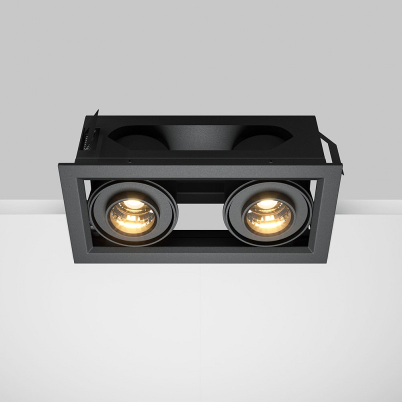 Lampa spot podtynkowa Maytoni Metal Modern II LED - Czarna