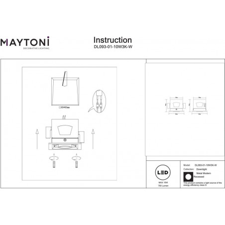 Lampa spot LED biała Maytoni - nowoczesny design | Sklep z oświetleniem