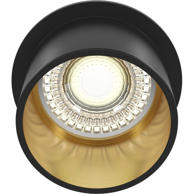Lampa podtynkowa Maytoni Reif II - czarno-złota, GU10 | Światło