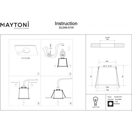 Lampa podtynkowa Maytoni Reif GU10 - Biała | Sklep z oświetleniem