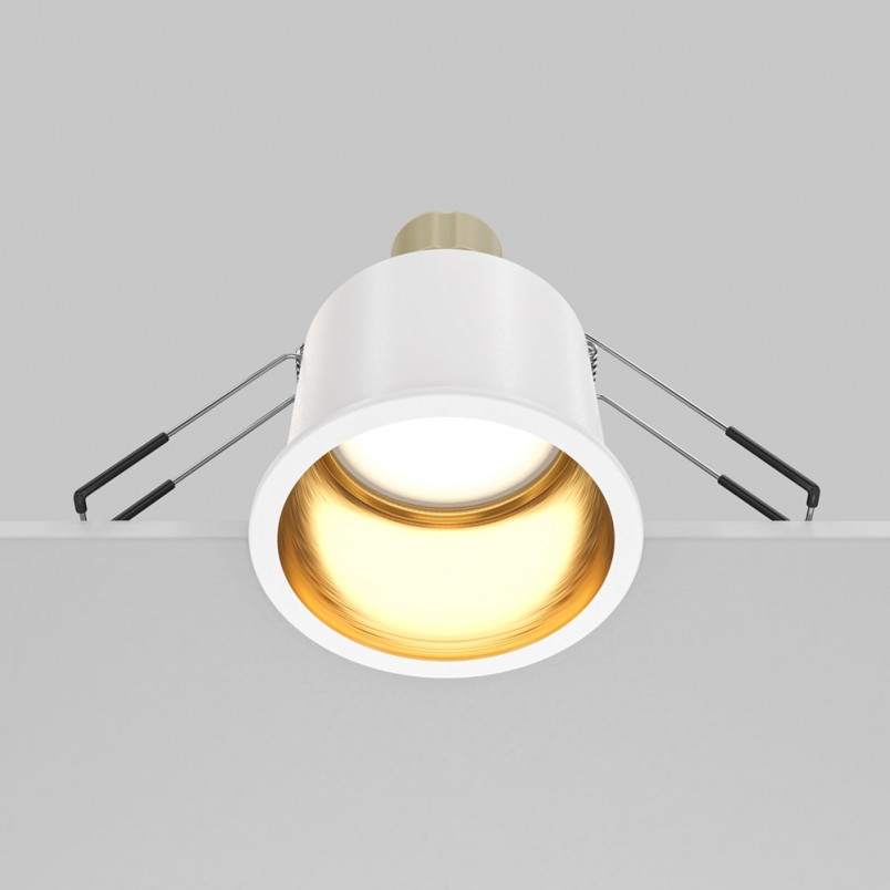 Lampa podtynkowa Reif Maytoni | Biało-złota, GU10 - Sklep z lampami