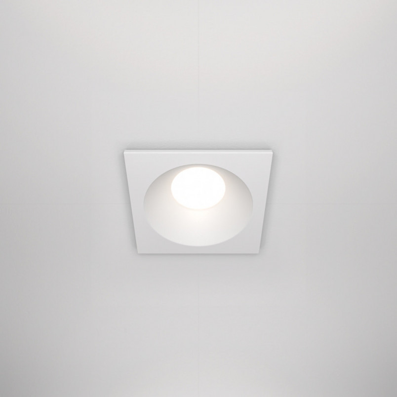 Lampa podtynkowa Zoom GU10 biała Maytoni | Downlight do łazienki