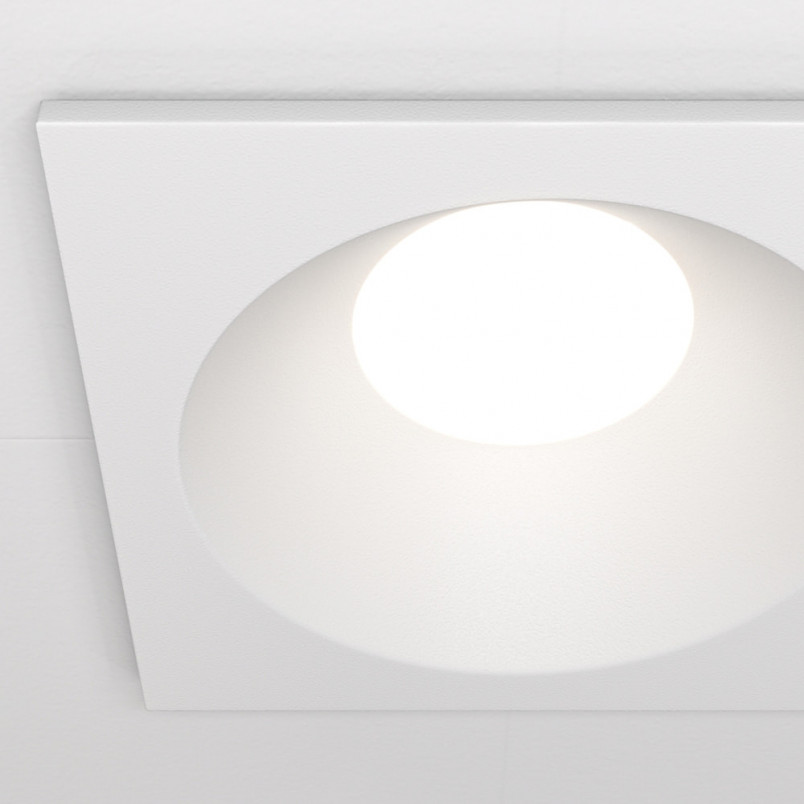 Lampa podtynkowa Zoom GU10 biała Maytoni | Downlight do łazienki
