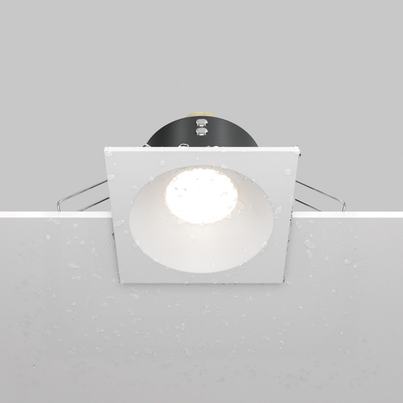 Lampa podtynkowa Zoom GU10 biała Maytoni | Downlight do łazienki