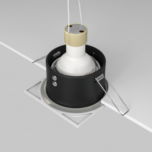 Lampa podtynkowa Zoom GU10 biała Maytoni | Downlight do łazienki