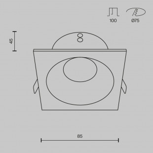 Lampa podtynkowa Zoom GU10 biała Maytoni | Downlight do łazienki