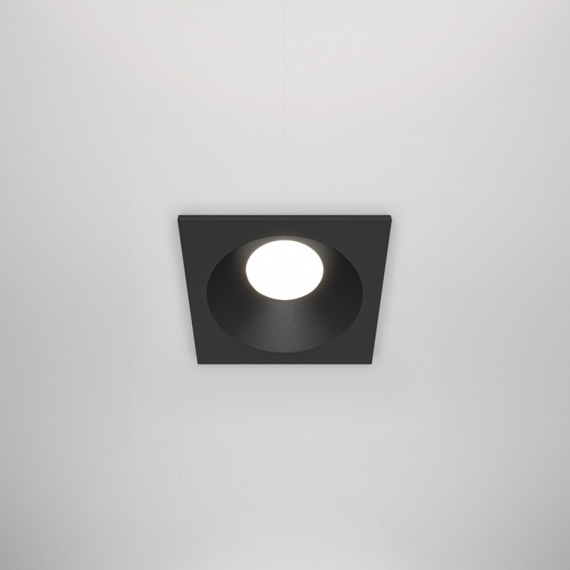 Lampa podtynkowa Zoom GU10 czarna Maytoni | Downlight IP65