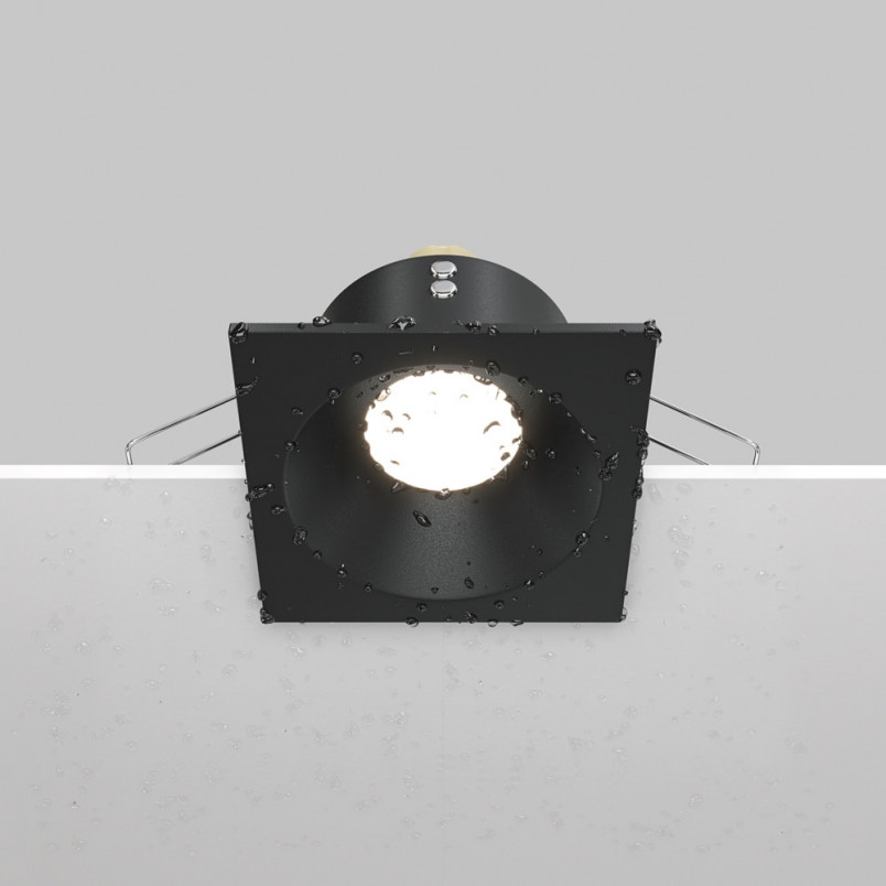 Lampa podtynkowa Zoom GU10 czarna Maytoni | Downlight IP65