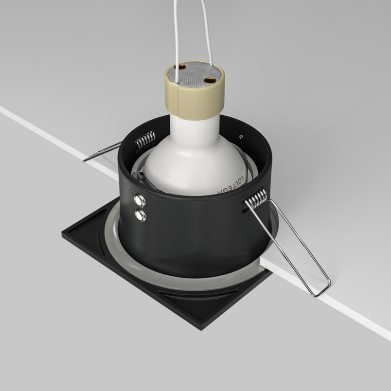 Lampa podtynkowa Zoom GU10 czarna Maytoni | Downlight IP65