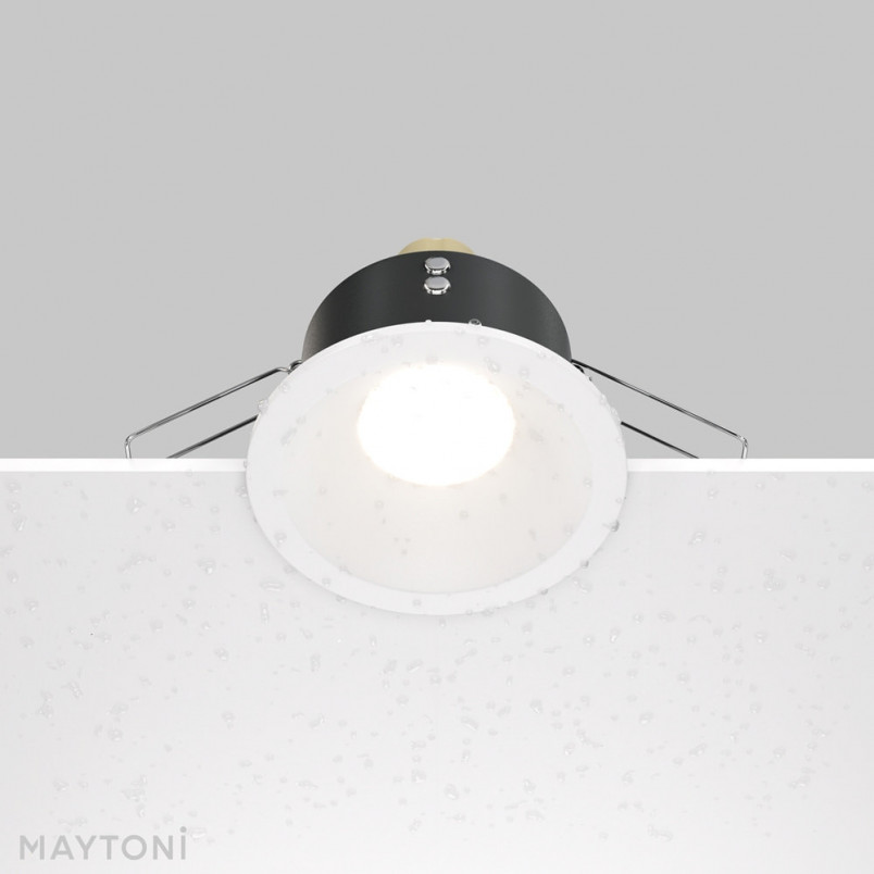 Lampa podtynkowa Zoom GU10 biała Maytoni | Downlight do łazienki IP65