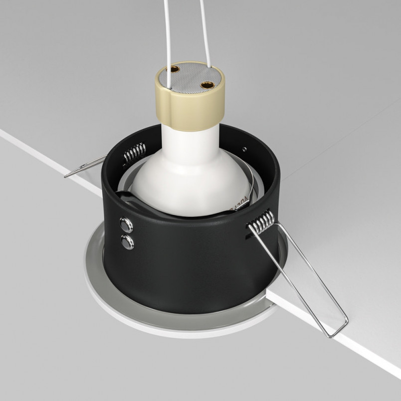 Lampa podtynkowa Zoom GU10 biała Maytoni | Downlight do łazienki IP65