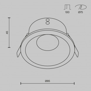 Lampa podtynkowa Zoom GU10 biała Maytoni | Downlight do łazienki IP65