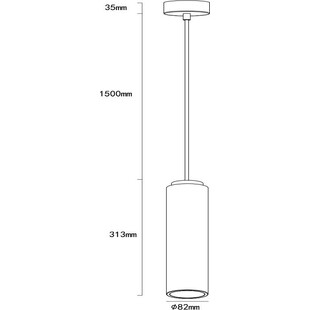 Lampa wisząca tuba Adara 8cm biała Lumatix | Loftowa