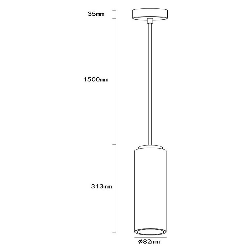 Lampa wisząca tuba Adara 8cm biała Lumatix | Loftowa
