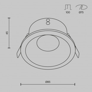 Lampa podtynkowa Maytoni Zoom GU10 | Czarna, IP65 - Sklep z oświetleniem