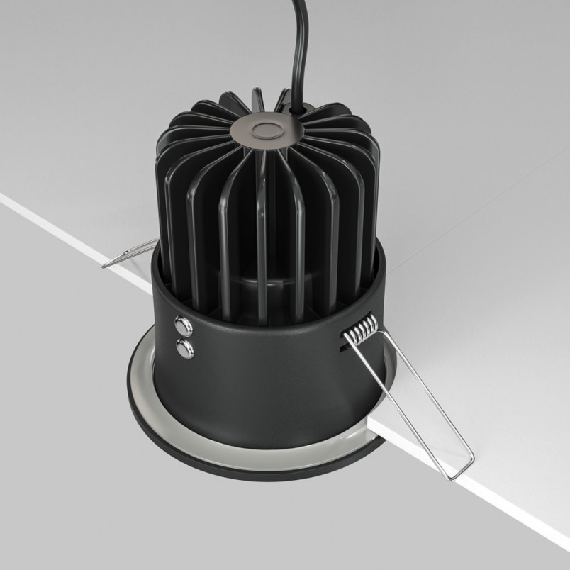 Lampa spot podtynkowa Zoom LED 4000K | Maytoni - 8,5cm, Czarna