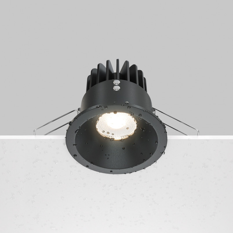 Lampa spot LED Maytoni Zoom - czarna, do łazni, ściemnialna