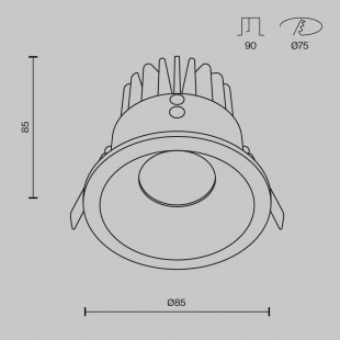 Lampa spot LED Maytoni Zoom - czarna, do łazni, ściemnialna