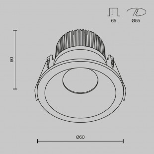 Lampa spot podtynkowa Zoom LED Maytoni | 6cm, 4000K