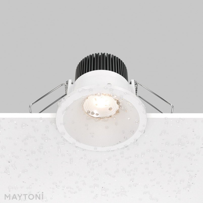 Lampa spot podtynkowa LED Zoom 6cm biała Maytoni - Idealna do łazni!