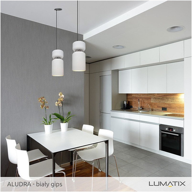 Lampa wisząca Aludra - biała tuba gipsowa Lumatix | Loft