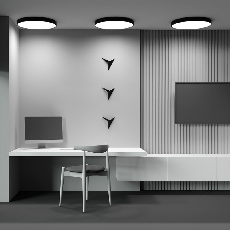 Plafon LED okrągły czarny Maytoni Zon 60cm - Oświetlenie