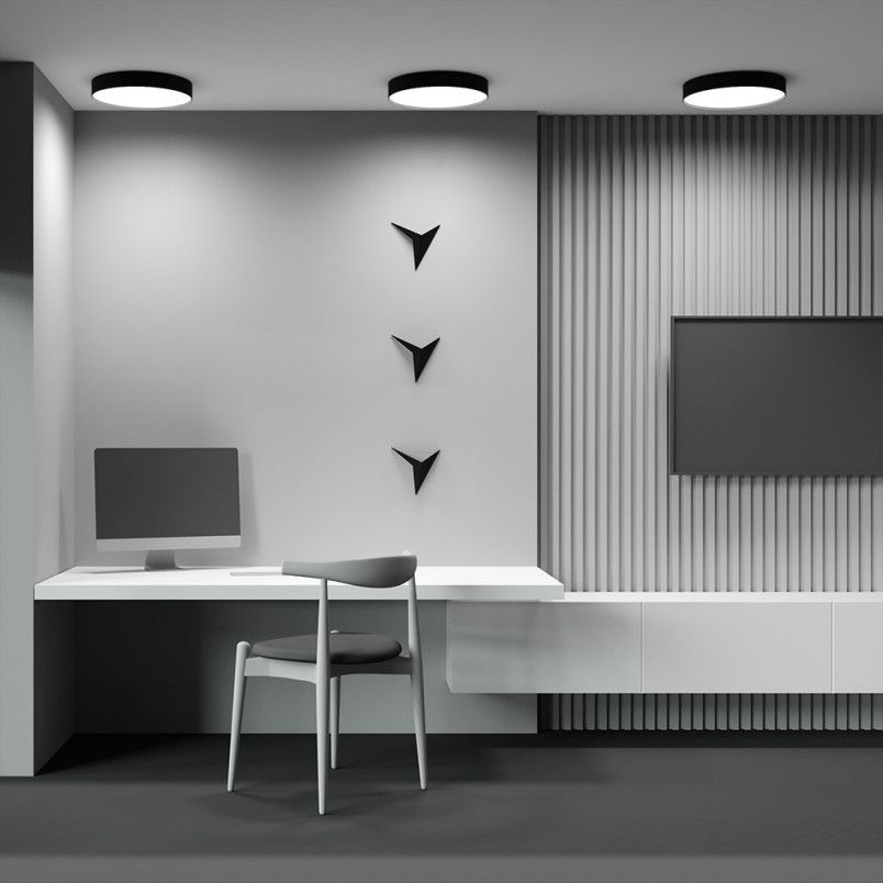 Plafon LED Okrągły Czarny 40cm Maytoni - Oświetlenie