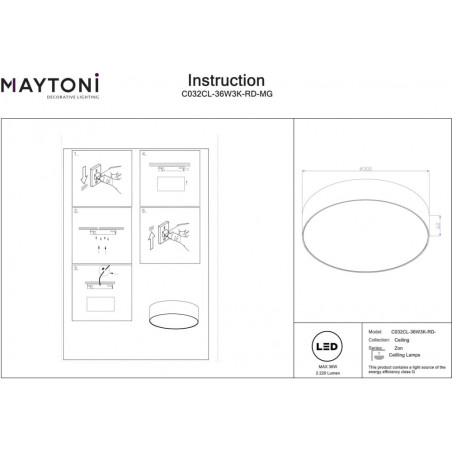 Plafon LED Okrągły Złoty 30cm Maytoni - Idealne Światło