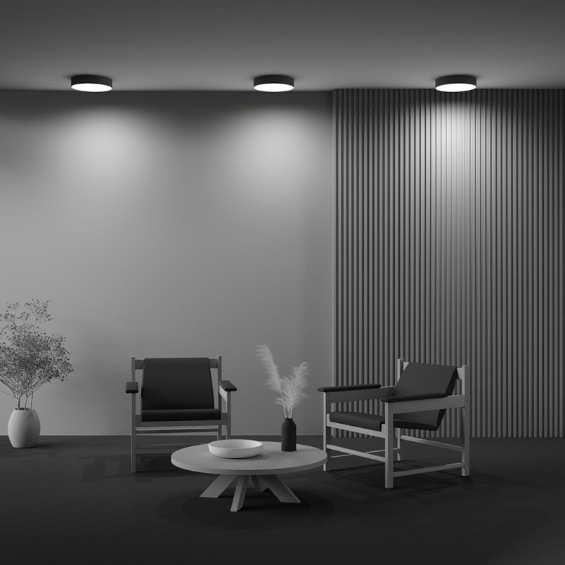 Plafon LED Okrągły Czarny 30cm Maytoni - Oświetlenie