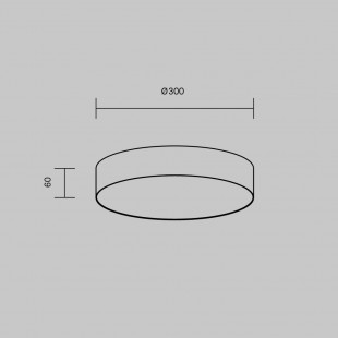 Plafon LED Okrągły Czarny 30cm Maytoni - Oświetlenie