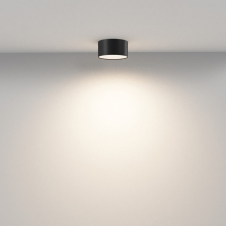 Plafon LED Okrągły Czarny Maytoni | 12cm | 3000K