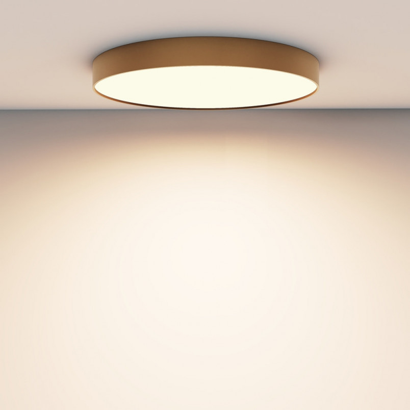Plafon LED okrągły Maytoni Zon - złoty, 60cm - Światło idealne